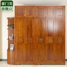 實(shí)木衣柜 融合傳統(tǒng)工藝與現(xiàn)代功能的帶頂柜設(shè)計(jì)